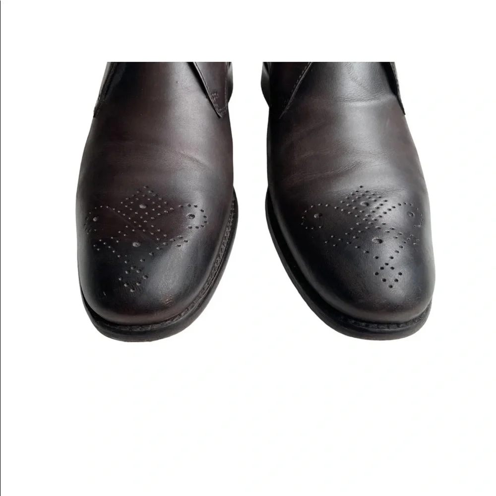 John Varvatos USA Brown Leather Wingtip Dress Ankle Boot Size 9.5M